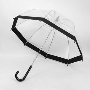 Clear Bubble Rain Umbrella with Black Border